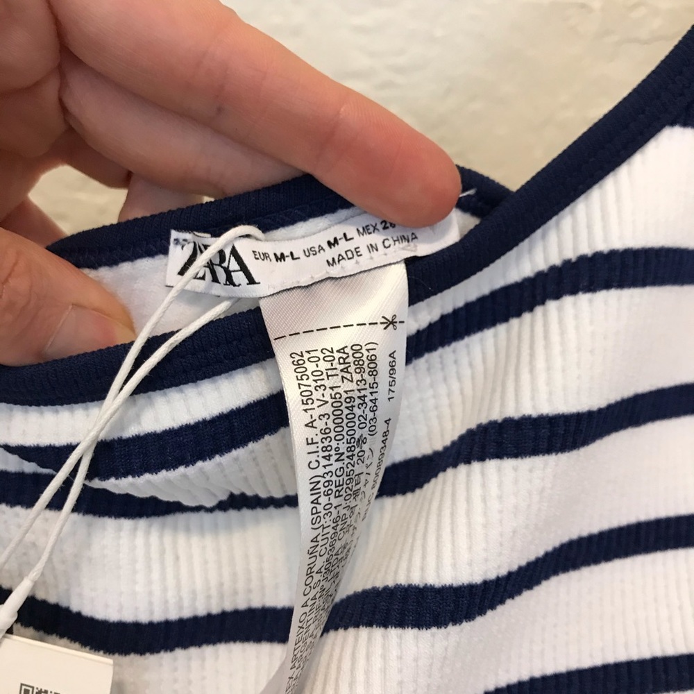 Zara Limitless Contour Collection Playsuit Romper White Blue medium large - Picture 10 of 11